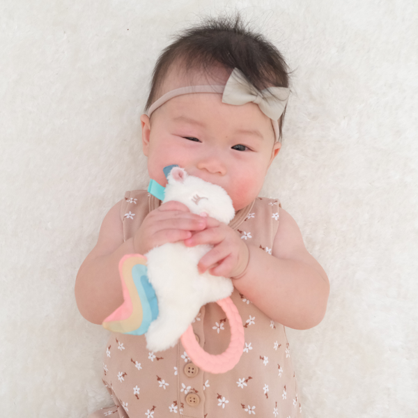Unicorn Ritzy Rattle Pal™ Plush Rattle Pal with Teether