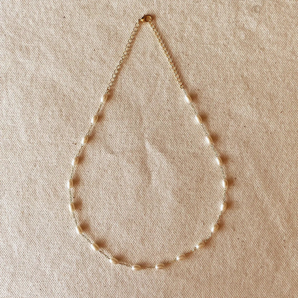 18K GOLD FILLED PEARL NECKLACE