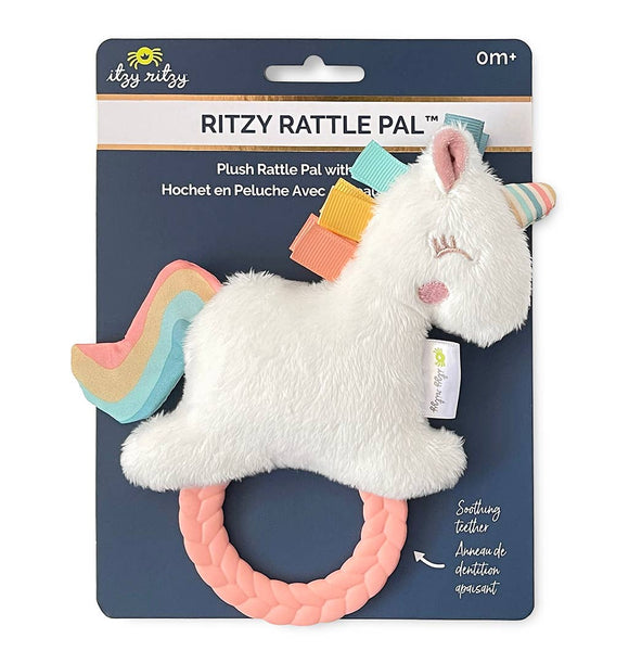 Unicorn Ritzy Rattle Pal™ Plush Rattle Pal with Teether