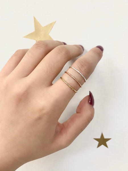 SPARKLE WIRE STACKER RING (GOLD & SILVER)
