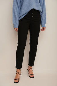 BUTTON UP SKINNY JEANS